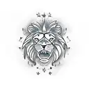 skydiving lion tattoo design idea