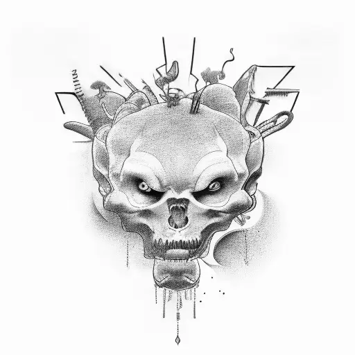 evolution and nature tattoo design idea