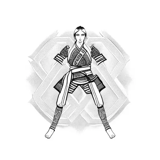 Cross with taekwondo black belt wrapped around it tattoo design idea