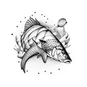 emoji de carita feliz derritiéndose con un gorro pescador tattoo design idea