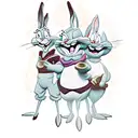 bugs bunny, timmy turner, and scooby doo all holding glocks with pounds of weed on the ground in front of them tattoo design idea
