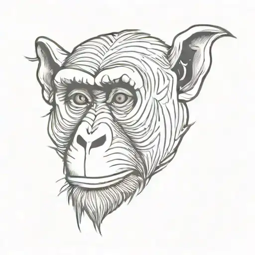 Blue Monkey tattoo design idea