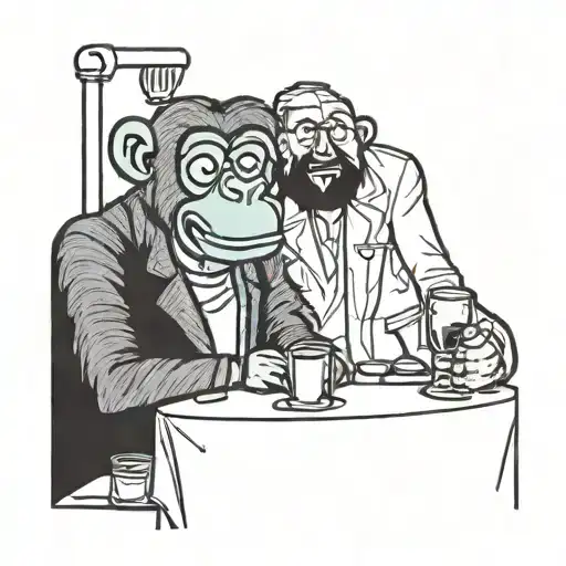 Blue Monkey and bojack horseman  drining alcohol tattoo design idea