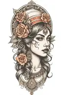gypsy girl tattoo design idea