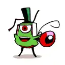 plankton from spongebob with the sharingan tattoo design idea