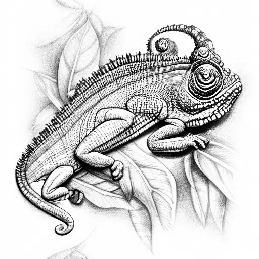 chameleon tattoo design idea