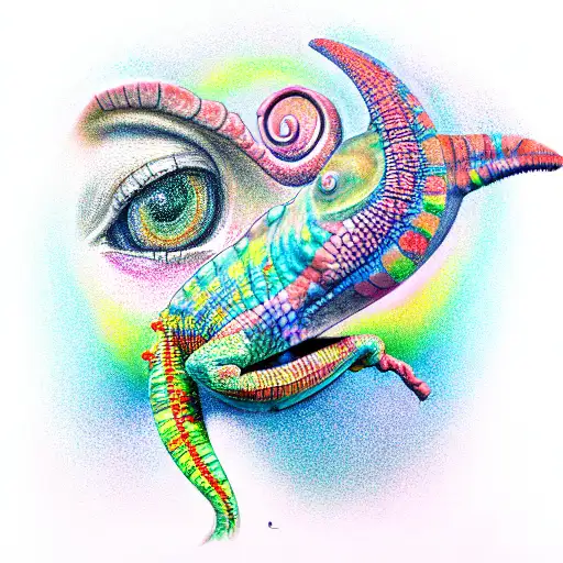 chameleon tattoo design idea