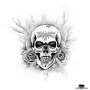 zombie skull tattoo design idea