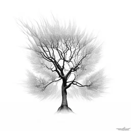 lightning tree tattoo design idea