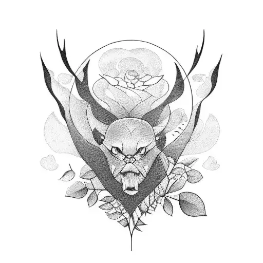 Create a blackwork tattoo design that showcases the beauty of nature and the thrill of speed. tattoo design idea