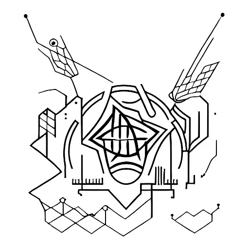 dnb, drum and bass or rave tatoo imaginary tattoo design idea