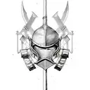 gladiators, weapons, sword, spear, chain tattoo design idea