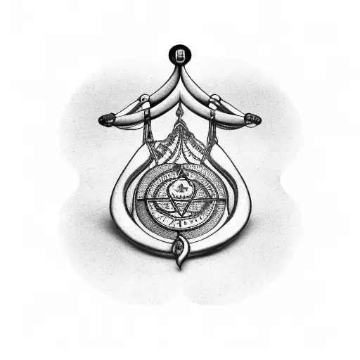 libra scales with loyalty symbol intrgrated tattoo design idea