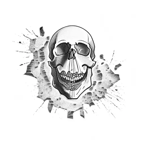 skull with cracks on top tattoo design idea