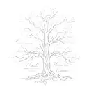 tree made of names incorporated representing family : andre Sara Nimrod Rami Inbal Asher tattoo design idea