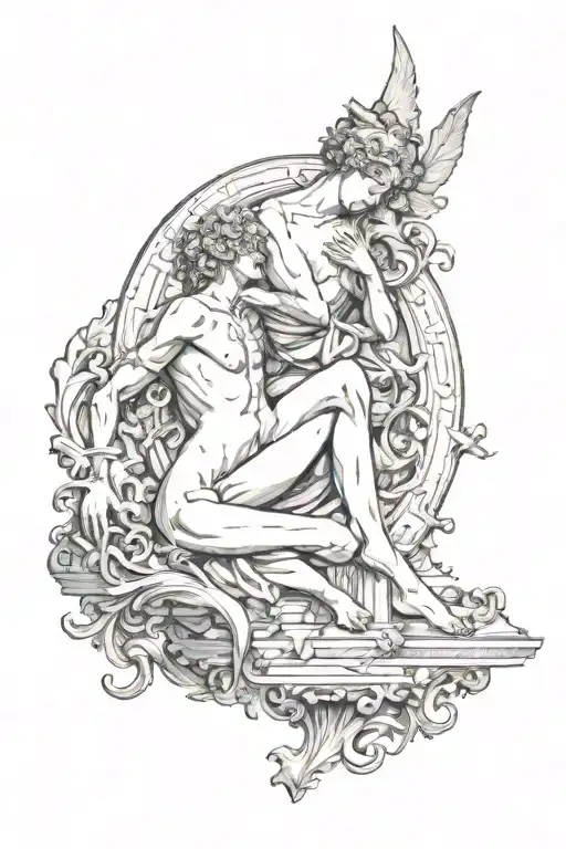 Between exposing yourself and hiding; between passionate desire and impoverishment; eros as the main object of greed. tattoo design idea