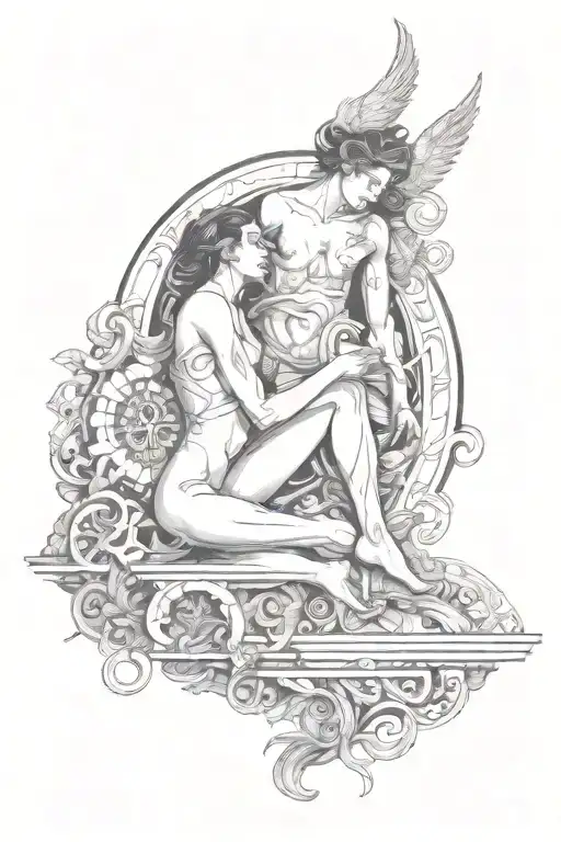 Between exposing yourself and hiding; between passionate desire and impoverishment; eros as the main object of greed. tattoo design idea