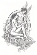 Between exposing yourself and hiding; between passionate desire and impoverishment; eros as the main object of greed. tattoo design idea