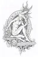 Between exposing yourself and hiding; between passionate desire and impoverishment; eros as the main object of greed. tattoo design idea