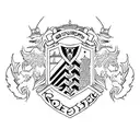 family crest with gold ore, mountians, poland and a banner with the word "Kruszec" tattoo design idea