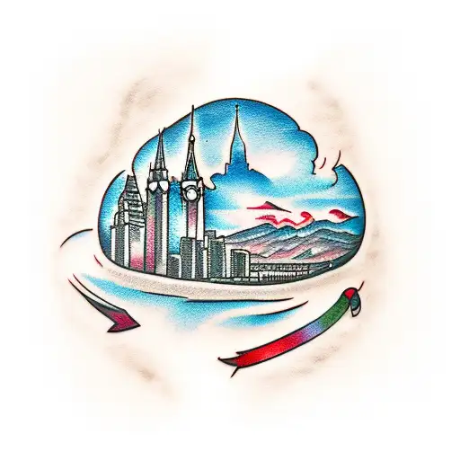 Zurich and New York skyline tattoo design idea