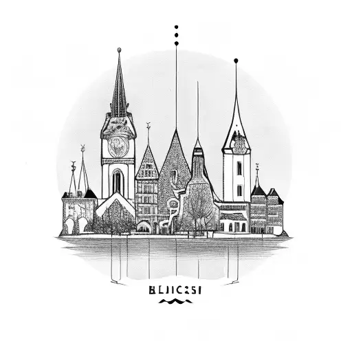 Zurich skyline tattoo design idea