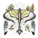 Parachute wings with binary code and tree of life tattoo design idea