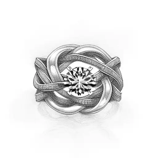 A beautiful wedding ring intertwined with a cross, symbolizing the client's commitment to both marriage and faith tattoo design idea