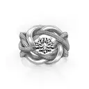 A beautiful wedding ring intertwined with a cross, symbolizing the client's commitment to both marriage and faith tattoo design idea