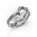 A beautiful wedding ring intertwined with a cross, symbolizing the client's commitment to both marriage and faith tattoo design idea