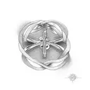 A beautiful wedding ring intertwined with a cross, symbolizing the client's commitment to both marriage and faith tattoo design idea