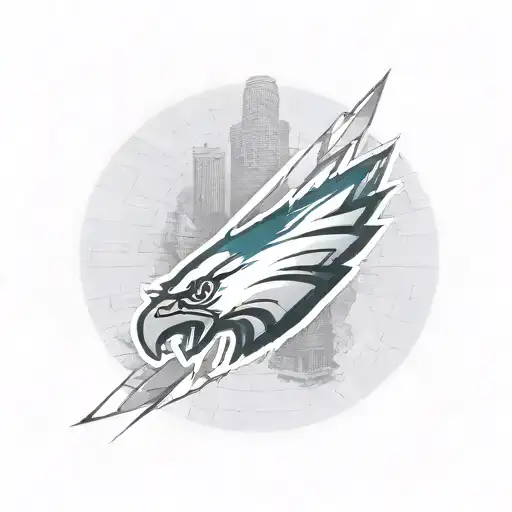 Incorporate the Philadelphia Eagles logo into a tattoo of a football breaking through a brick wall tattoo design idea