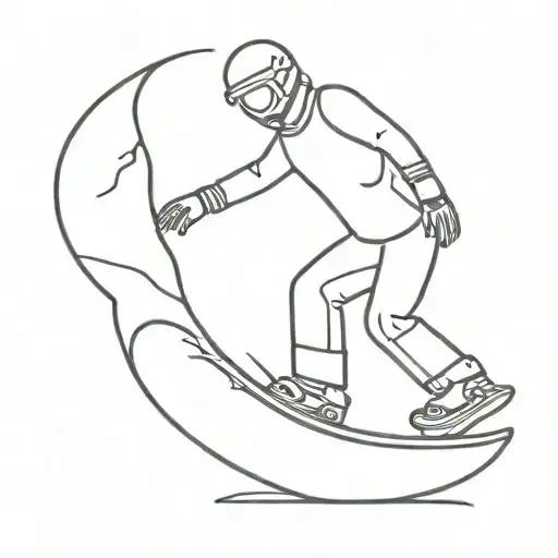 Traditional funny snowboard without a background  tattoo design idea