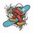 Traditional funny snowboard tattoo design tattoo design idea