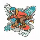 Traditional funny snowboard tattoo design tattoo design idea