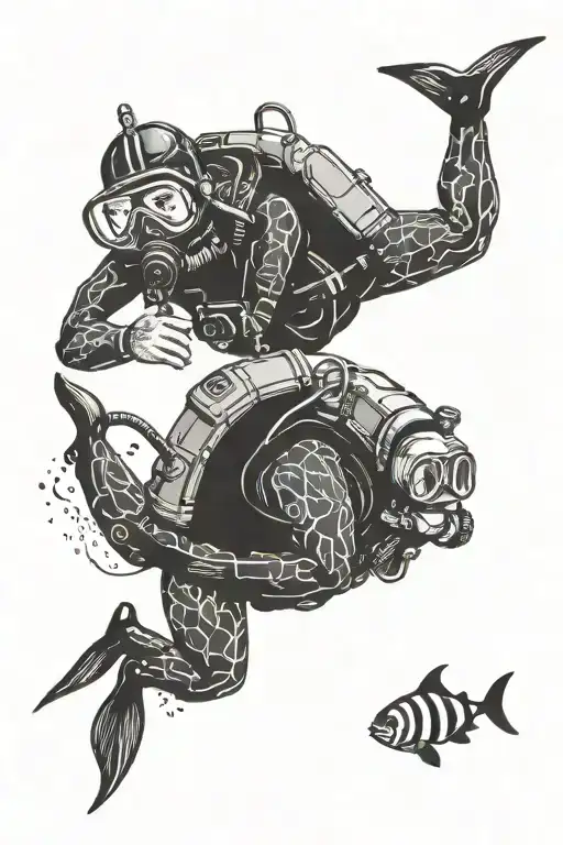 SCUBA DIVING AND tattoo design idea