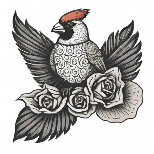 Design a tattoo featuring a Mexican American veteran symbol with a Houston Texas cardinal tattoo design idea