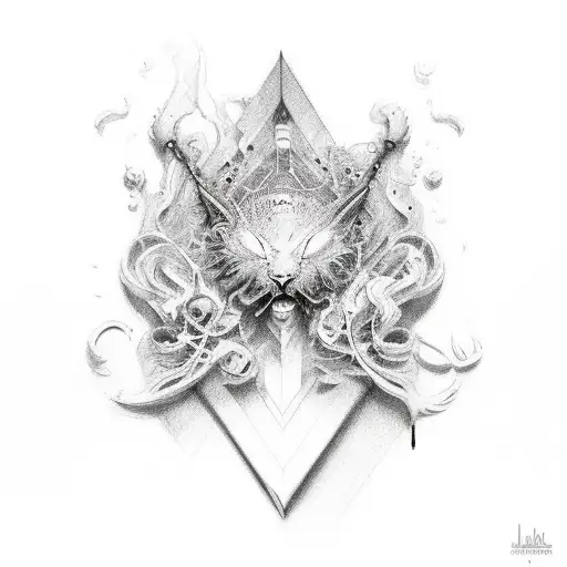 melody symbols and hearts infused  tattoo design idea