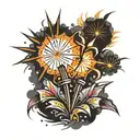 fireworks exploding tattoo design idea