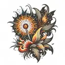 fireworks exploding tattoo design idea