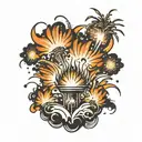 fireworks exploding tattoo design idea