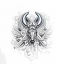 fer a cheval tattoo design idea