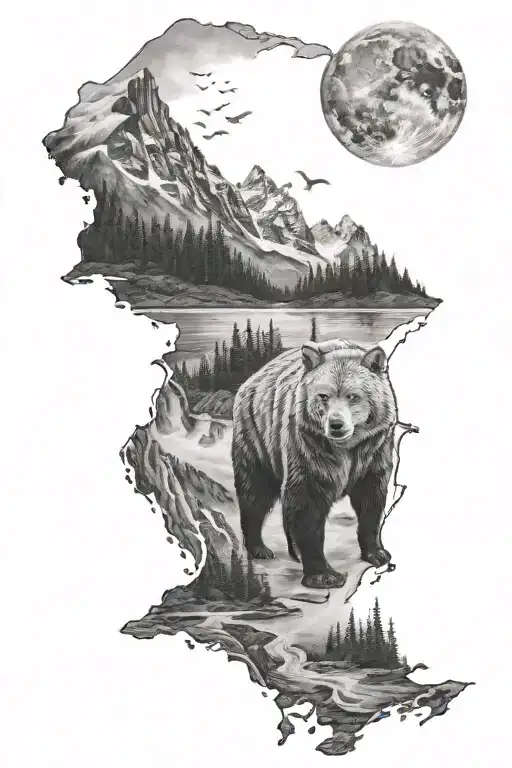 alaska scene tattoo design idea