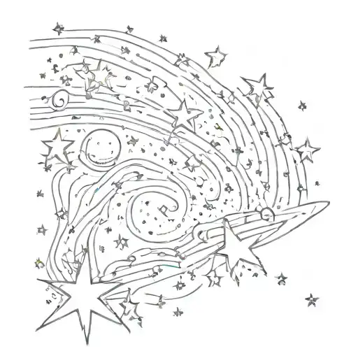 very small stars and the Milky Way tattoo design idea
