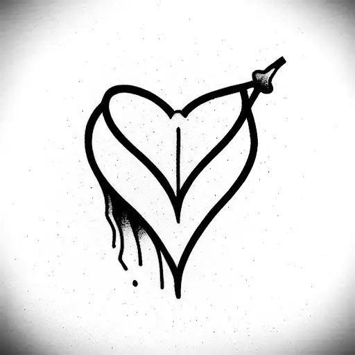little heart bleeding tattoo design idea