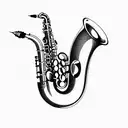 saxophone tattoo design idea