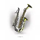 saxophone tattoo design idea