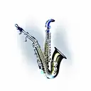 saxophone tattoo design idea