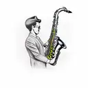 saxophone tattoo design idea