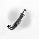 saxophone tattoo design idea